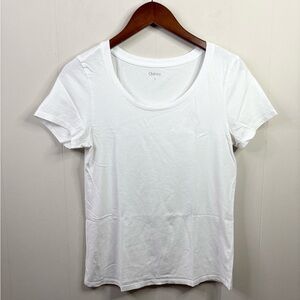Quince white scoop neck relaxed fit t shirt size SM new